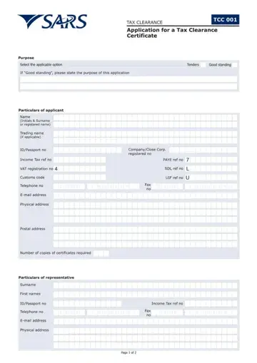 Application For Tax Clearance Form Preview