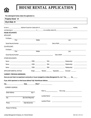 Application Form For House Preview