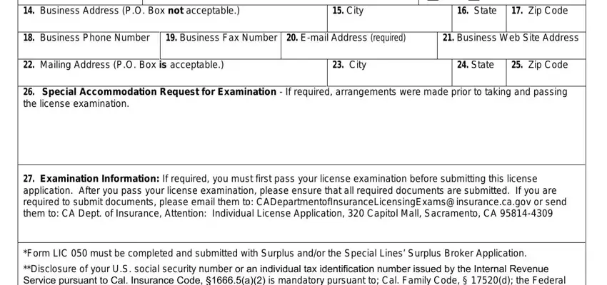 Finishing naic application forms step 2