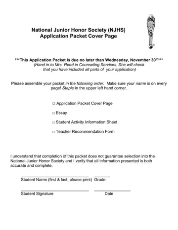 Application Junior Society Form Preview