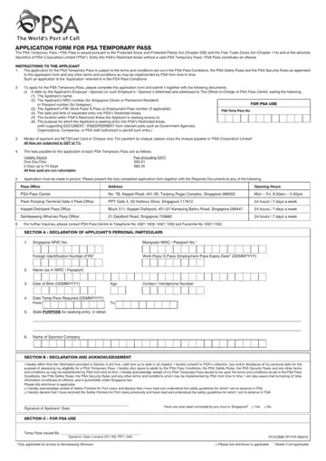 Application Psa Pass Form Preview