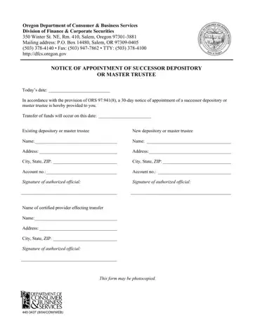 Appointment Successor Trustee Form Preview