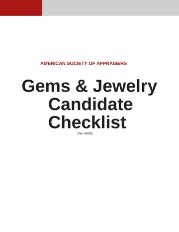 Appraisal Document For Gemstones Preview
