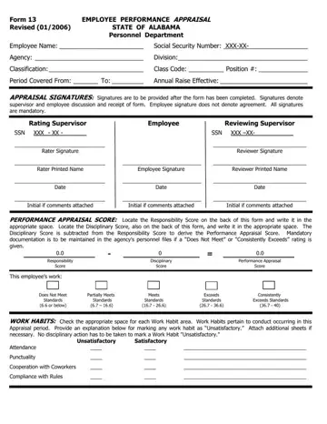 Appraisal Form 13 Preview