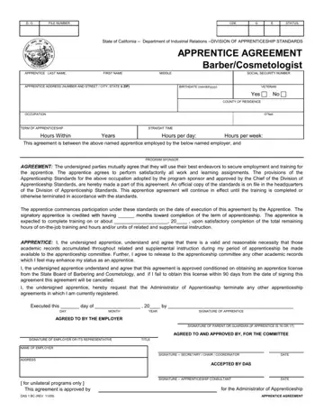 Apprentice Agreement Form Preview