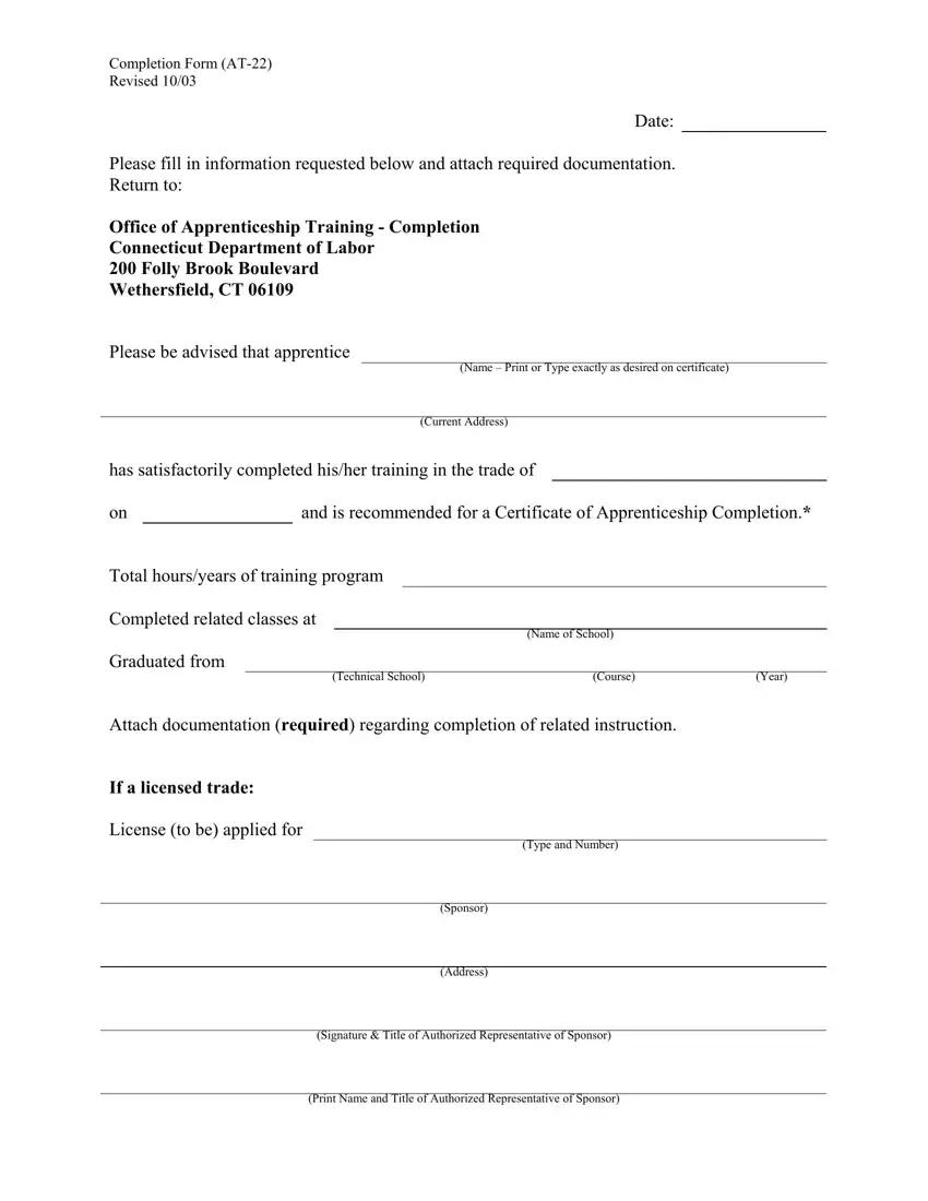 Apprenticeship Form first page preview