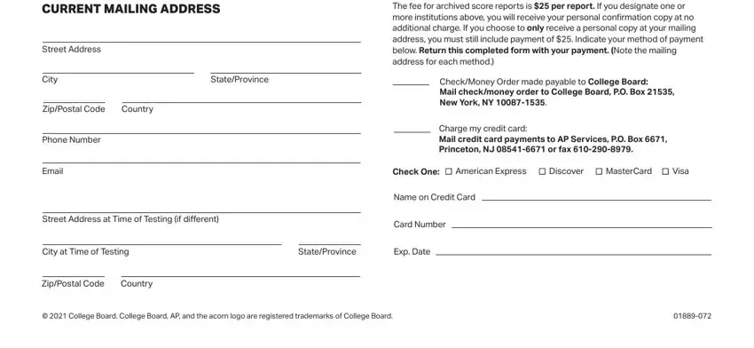 step 2 to entering details in ap request scores search