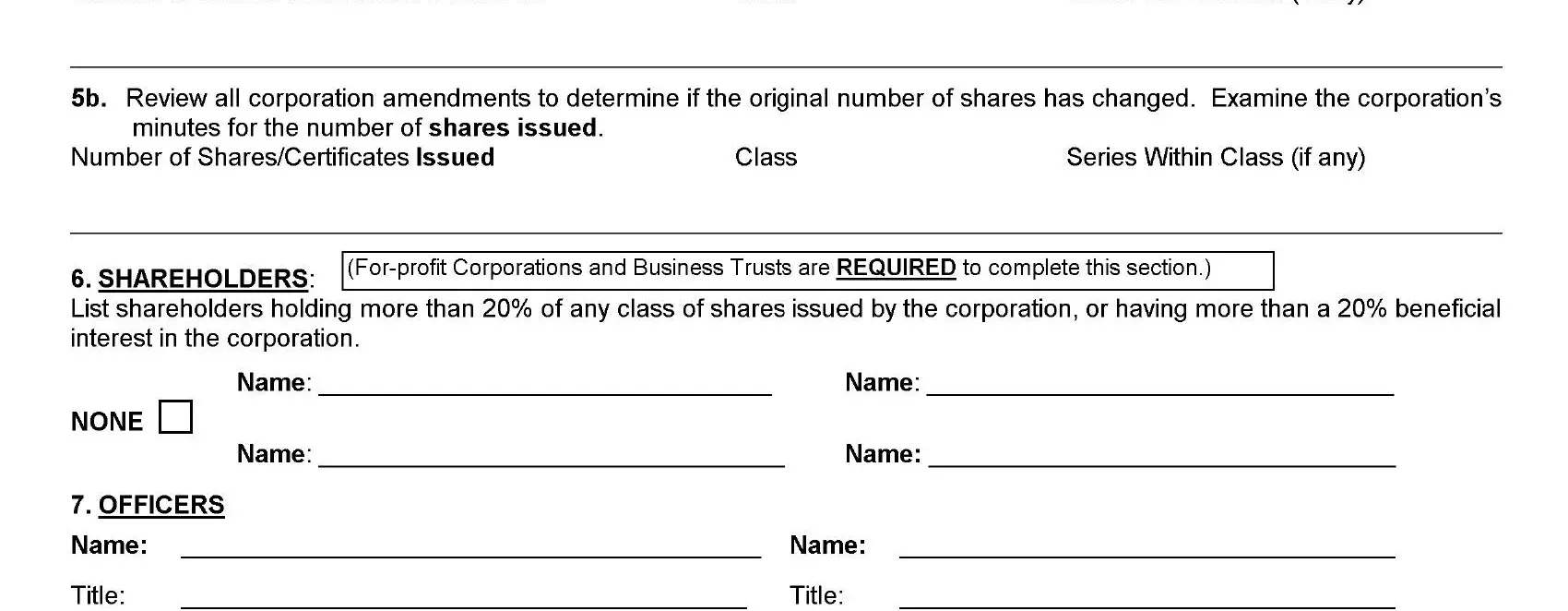 Filling in ariz corp comm corporations division step 3