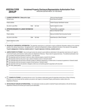Arizona Form 285Up Preview