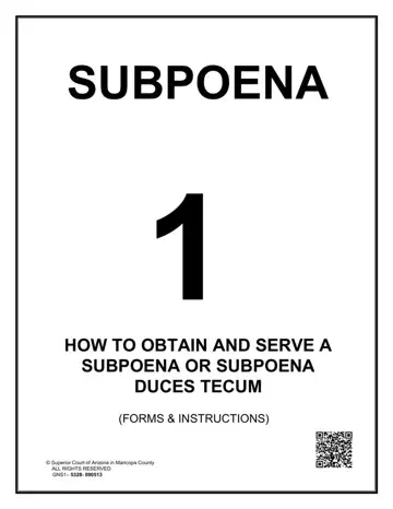 Arizona Subpoena Form Preview