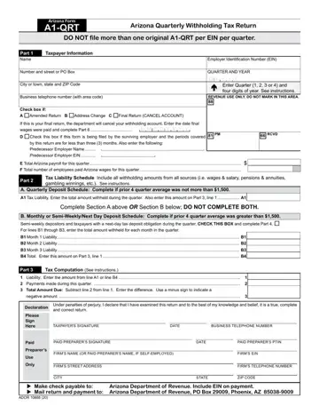 Arizona Tax Return Form Preview