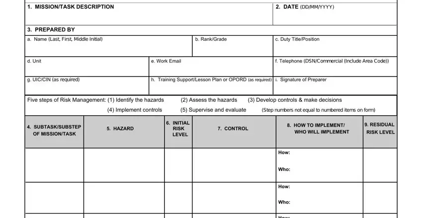 Air force high risk activity outlet form