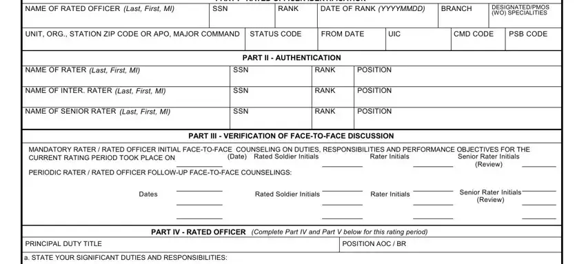 Us Army Oer Form Fillable - Printable Forms Free Online