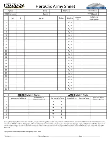 Army Sheet Form Preview