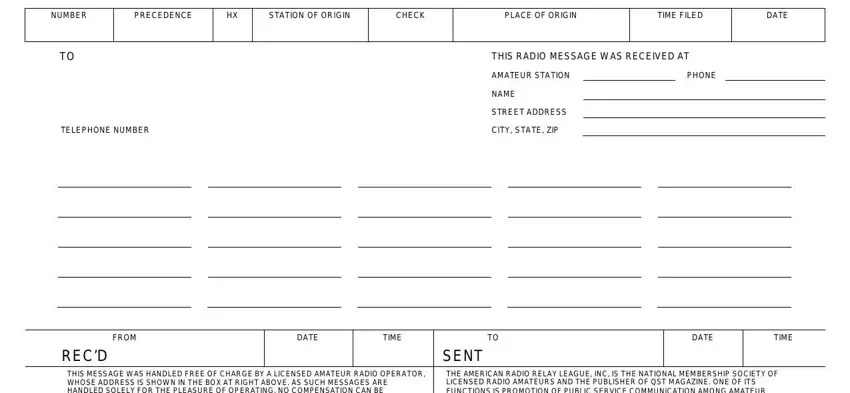 filling out pdf fillable arrl radio gram part 1