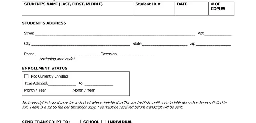 how to art institute transcript gaps to complete