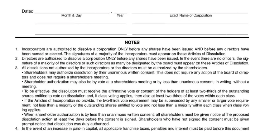 Completing are articles of dissolution corporations stage 4