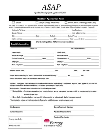 Asap Resident Application Form Preview