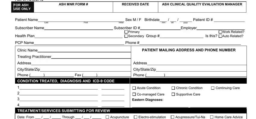 mnr form empty spaces to consider