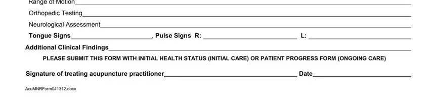 Entering details in mnr form part 3