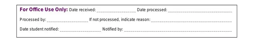 Completing transcript form ashford step 2