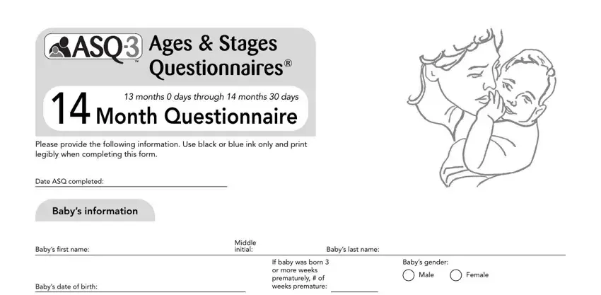  ages and stages questionnaire 14 months fields to complete