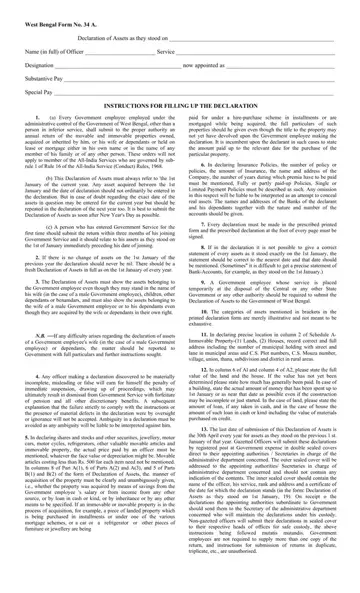 Asset Declaration Form Preview