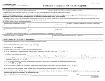 Atf Certification Form Preview