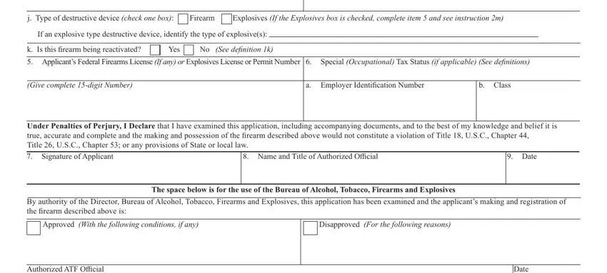 Filling out how to atf form 1 online part 2