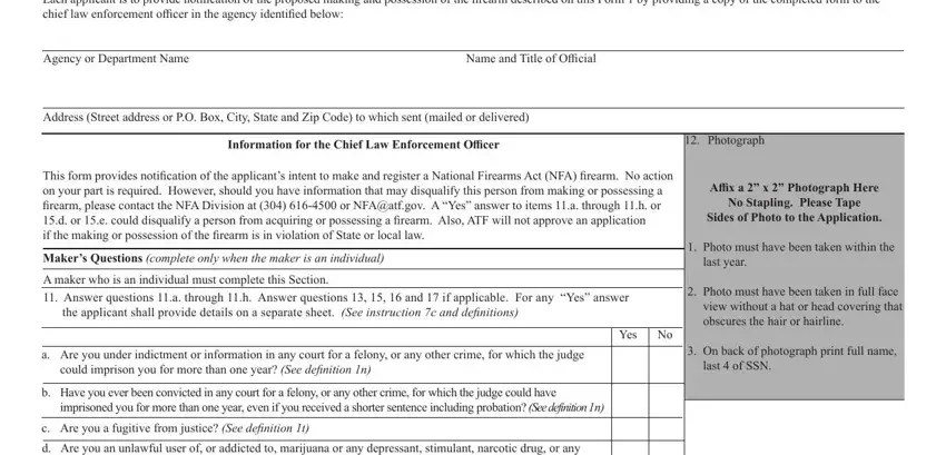 Completing how to atf form 1 online stage 3