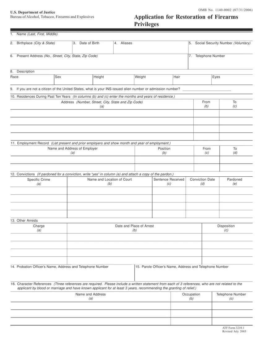 Atf Form 3210 1 first page preview