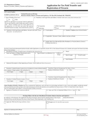 Atf Form 4 Preview