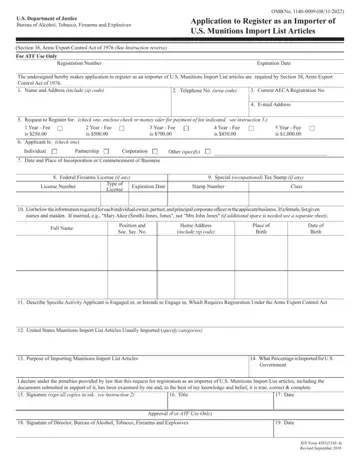 Atf Form 4587 Preview