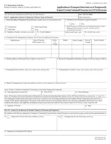 ATF Form 5320 20 Preview