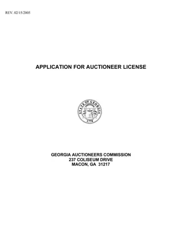 Auctioneer License Application Form Preview