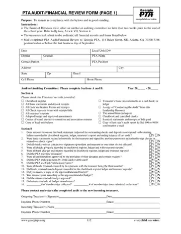 Audit Financial Review Form Preview
