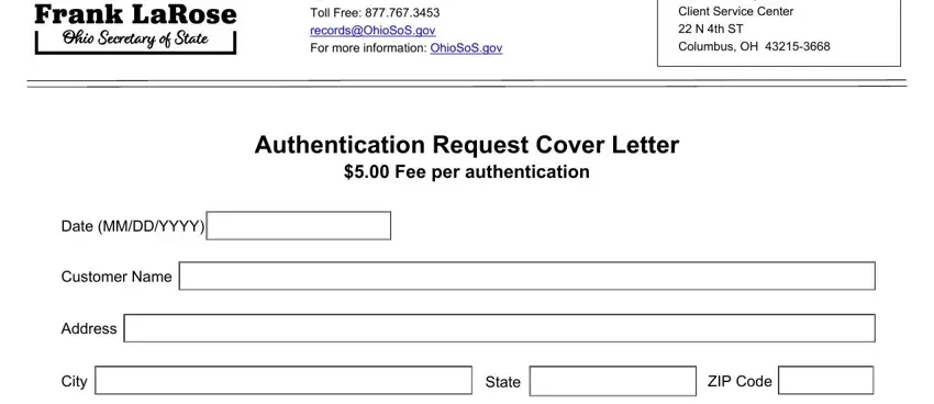 Authentication Request Cover Letter PDF Form FormsPal