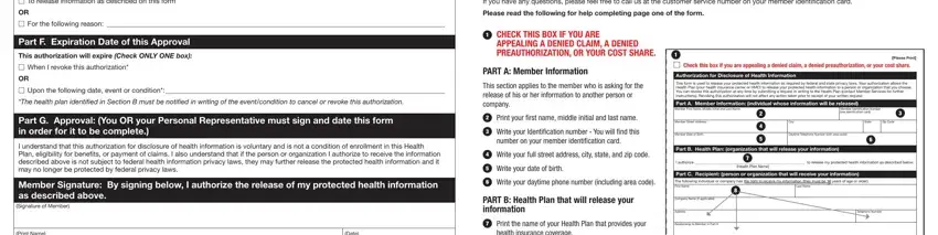 authorization disclose information empty fields to complete