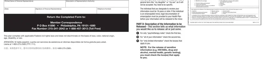 Finishing authorization disclose information step 2