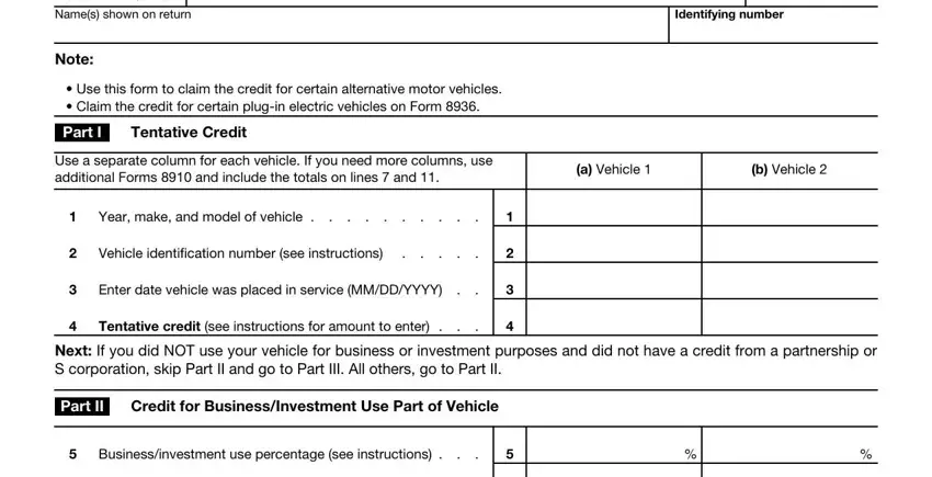 portion of gaps in credit application form