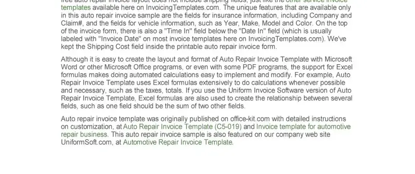 Entering details in invoice service mechanic stage 2