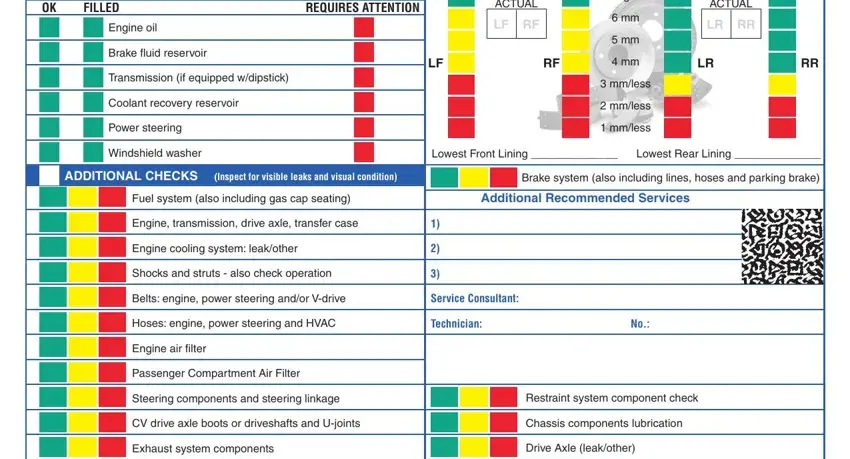 Finishing automotive inspection sheet part 2