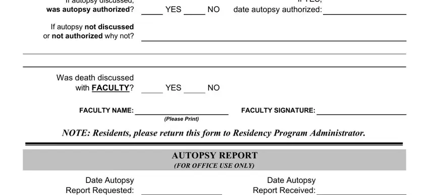 Filling out autopsy blank stage 2