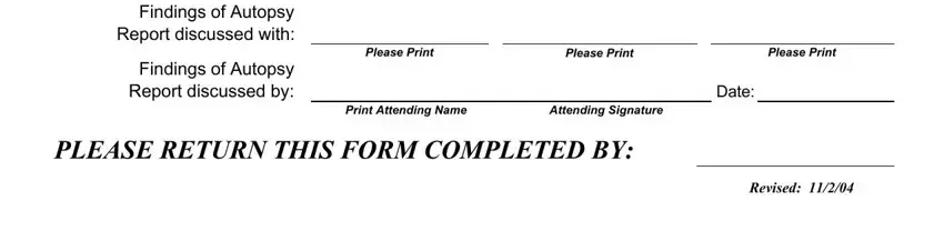 Completing autopsy blank part 3