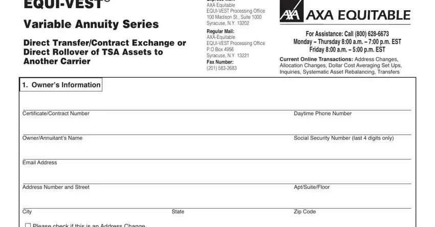 portion of empty spaces in axa 1035