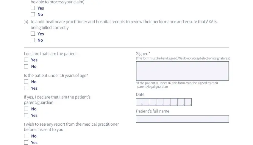 part 5 to finishing axa health insurance claim form