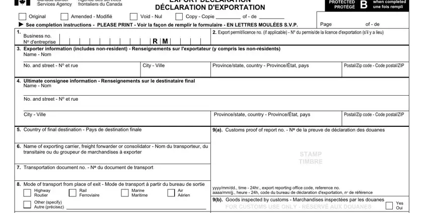 filling in b13 declaration part 1