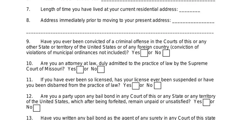 Filling in blank bail bond form part 4