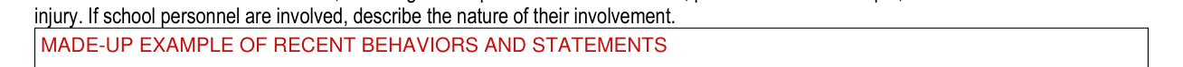 Form CF-MH 3052b example filled out, section II: SUPPORTING EVIDENCE
