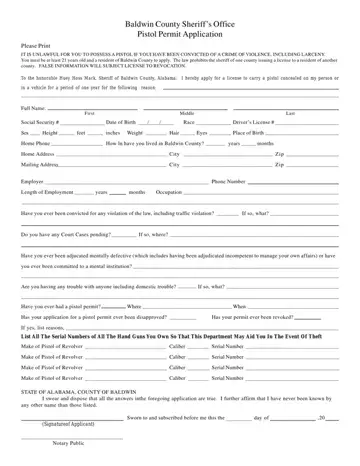 Baldwin County Permit Application Form Preview